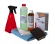 Reinigungs- und Pflegeset: HABiol 250 ml Holzpflegeöl, HARell Biocleaner, Sprühflasche, Mikrofasertuch, Schleifklotz und Tücher